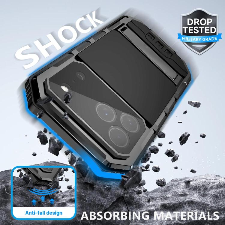 R-JUST Life Waterproof Dustproof Shockproof Holder Phone Case, For iPhone 18 Pro, For iPhone 18 Pro Max, For iPhone 17e / 16e, For iPhone 17 Pro Max, For iPhone 17 Pro, For iPhone 17, For iPhone 16 Pro Max, For iPhone 16 Plus, For iPhone 15 Pro Max    ...