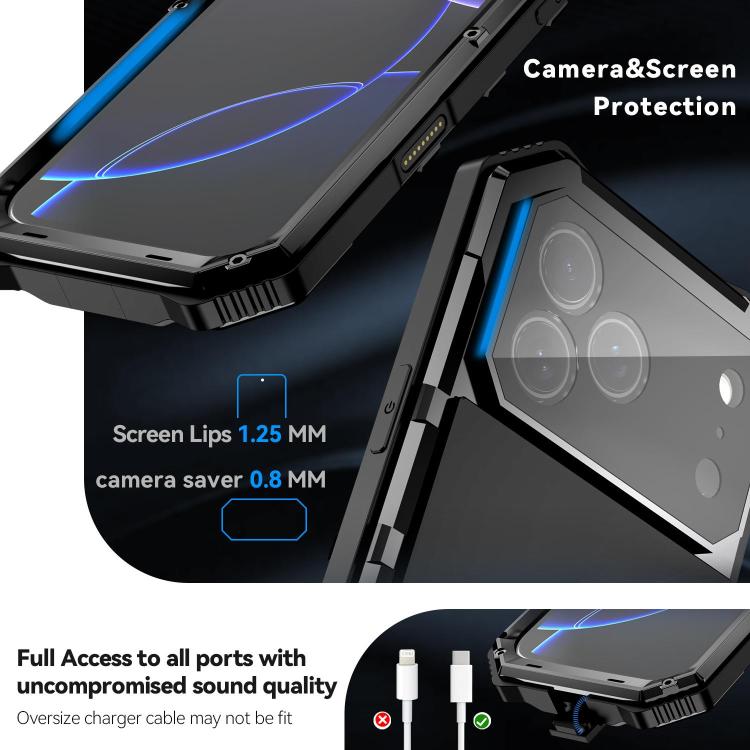 R-JUST Life Waterproof Dustproof Shockproof Holder Phone Case, For iPhone 18 Pro, For iPhone 18 Pro Max, For iPhone 17e / 16e, For iPhone 17 Pro Max, For iPhone 17 Pro, For iPhone 17, For iPhone 16 Pro Max, For iPhone 16 Plus, For iPhone 15 Pro Max    ...