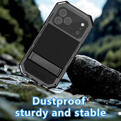 R-JUST Life Waterproof Dustproof Shockproof Holder Phone Case, For iPhone 18 Pro, For iPhone 18 Pro Max, For iPhone 17e / 16e, For iPhone 17 Pro Max, For iPhone 17 Pro, For iPhone 17, For iPhone 16 Pro Max, For iPhone 16 Plus, For iPhone 15 Pro Max    ...