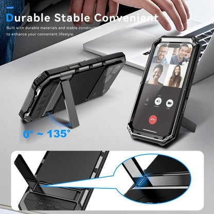 R-JUST Life Waterproof Dustproof Shockproof Holder Phone Case, For iPhone 18 Pro, For iPhone 18 Pro Max, For iPhone 17e / 16e, For iPhone 17 Pro Max, For iPhone 17 Pro, For iPhone 17, For iPhone 16 Pro Max, For iPhone 16 Plus, For iPhone 15 Pro Max    ...