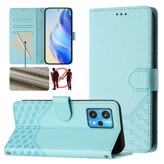 Honeycomb Embossing RFID Leather Phone Case, For Realme 9 Pro+ 5G / 9 4G Global, For Realme GT Neo 3, For Realme 9 Pro 5G Global, For Realme C21Y, For Realme C25 / C15 / C12 / C25s, For Realme 8 5G / V13 5G / Q3 5G, For Realme 8 4G / 8 Pro 4G