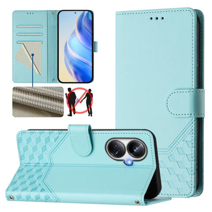 Honeycomb Embossing RFID Leather Phone Case, For Realme Note 50 4G Global / C51 / C53, For Realme 12 Pro 5G / 12 Pro+ 5G Global, For Realme C67 4G Global, For Realme 11 5G Global / 11x 5G / C67 India, For Realme 11 4G Global, For Realme GT3  / GT5 240W...