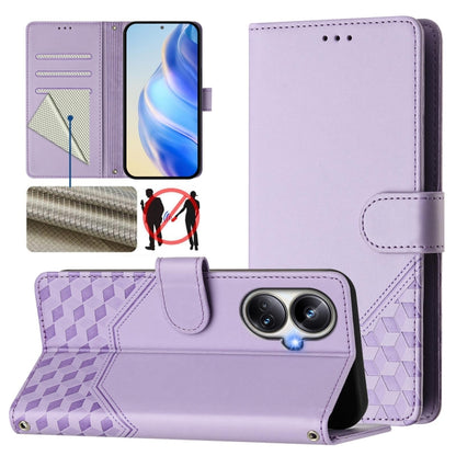Honeycomb Embossing RFID Leather Phone Case, For Realme Note 50 4G Global / C51 / C53, For Realme 12 Pro 5G / 12 Pro+ 5G Global, For Realme C67 4G Global, For Realme 11 5G Global / 11x 5G / C67 India, For Realme 11 4G Global, For Realme GT3  / GT5 240W...