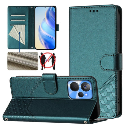 Honeycomb Embossing RFID Leather Phone Case, For Realme Note 50 4G Global / C51 / C53, For Realme 12 Pro 5G / 12 Pro+ 5G Global, For Realme C67 4G Global, For Realme 11 5G Global / 11x 5G / C67 India, For Realme 11 4G Global, For Realme GT3  / GT5 240W...
