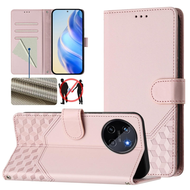 Honeycomb Embossing RFID Leather Phone Case, For Realme Note 50 4G Global / C51 / C53, For Realme 12 Pro 5G / 12 Pro+ 5G Global, For Realme C67 4G Global, For Realme 11 5G Global / 11x 5G / C67 India, For Realme 11 4G Global, For Realme GT3  / GT5 240W...