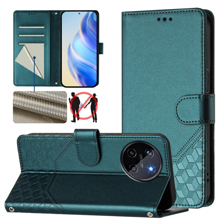 Honeycomb Embossing RFID Leather Phone Case, For Realme Note 50 4G Global / C51 / C53, For Realme 12 Pro 5G / 12 Pro+ 5G Global, For Realme C67 4G Global, For Realme 11 5G Global / 11x 5G / C67 India, For Realme 11 4G Global, For Realme GT3  / GT5 240W...