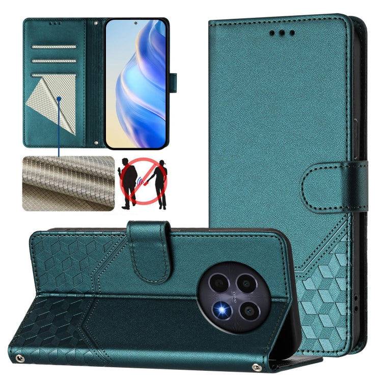 Honeycomb Embossing RFID Leather Phone Case, For Realme 14x Global / V70 5G / C75 5G, For Realme Narzo 80 Pro / 14 Pro 5G India, For Realme 14 5G / 14T 5G Global, For Realme P3 Ultra 5G, For Realme P3 5G, For Realme 14 Pro+ 5G, For Realme 14 Pro 5G    ...