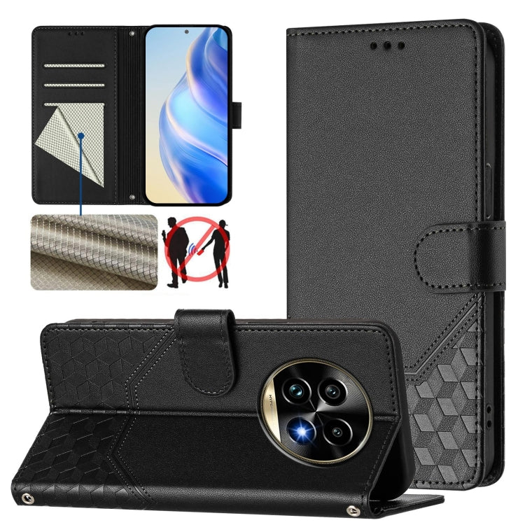 Honeycomb Embossing RFID Leather Phone Case, For Realme 14x Global / V70 5G / C75 5G, For Realme Narzo 80 Pro / 14 Pro 5G India, For Realme 14 5G / 14T 5G Global, For Realme P3 Ultra 5G, For Realme P3 5G, For Realme 14 Pro+ 5G, For Realme 14 Pro 5G    ...