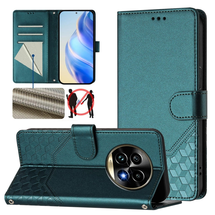 Honeycomb Embossing RFID Leather Phone Case, For Realme 14x Global / V70 5G / C75 5G, For Realme Narzo 80 Pro / 14 Pro 5G India, For Realme 14 5G / 14T 5G Global, For Realme P3 Ultra 5G, For Realme P3 5G, For Realme 14 Pro+ 5G, For Realme 14 Pro 5G    ...