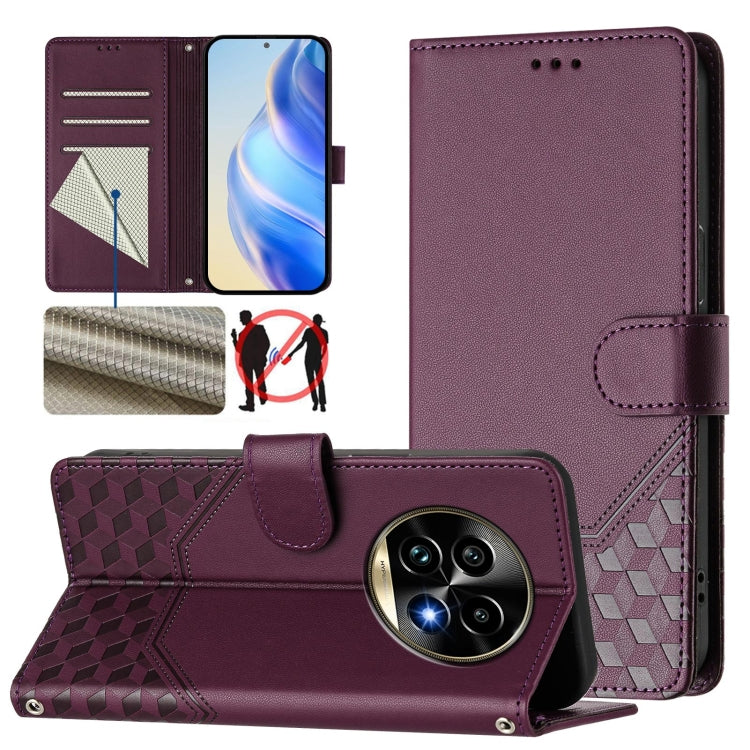 Honeycomb Embossing RFID Leather Phone Case, For Realme 14x Global / V70 5G / C75 5G, For Realme Narzo 80 Pro / 14 Pro 5G India, For Realme 14 5G / 14T 5G Global, For Realme P3 Ultra 5G, For Realme P3 5G, For Realme 14 Pro+ 5G, For Realme 14 Pro 5G    ...