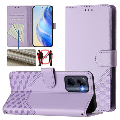 Honeycomb Embossing RFID Leather Phone Case, For Realme Note 50 4G Global / C51 / C53, For Realme 12 Pro 5G / 12 Pro+ 5G Global, For Realme C67 4G Global, For Realme 11 5G Global / 11x 5G / C67 India, For Realme 11 4G Global, For Realme GT3  / GT5 240W...