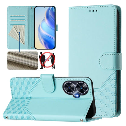 Honeycomb Embossing RFID Leather Phone Case, For Realme Note 50 4G Global / C51 / C53, For Realme 12 Pro 5G / 12 Pro+ 5G Global, For Realme C67 4G Global, For Realme 11 5G Global / 11x 5G / C67 India, For Realme 11 4G Global, For Realme GT3  / GT5 240W...