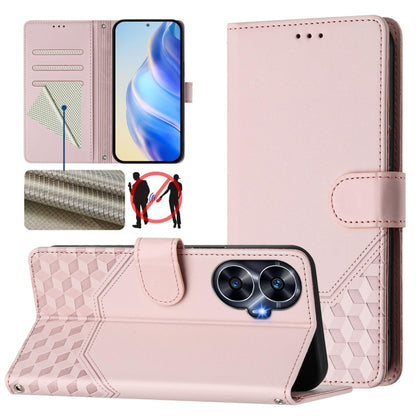 Honeycomb Embossing RFID Leather Phone Case, For Realme Note 50 4G Global / C51 / C53, For Realme 12 Pro 5G / 12 Pro+ 5G Global, For Realme C67 4G Global, For Realme 11 5G Global / 11x 5G / C67 India, For Realme 11 4G Global, For Realme GT3  / GT5 240W...