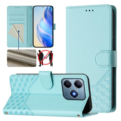 Honeycomb Embossing RFID Leather Phone Case, For Realme 14x Global / V70 5G / C75 5G, For Realme Narzo 80 Pro / 14 Pro 5G India, For Realme 14 5G / 14T 5G Global, For Realme P3 Ultra 5G, For Realme P3 5G, For Realme 14 Pro+ 5G, For Realme 14 Pro 5G    ...