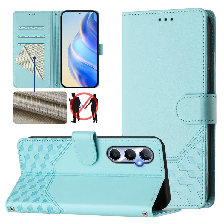 Honeycomb Embossing RFID Leather Phone Case, For Realme Note 50 4G Global / C51 / C53, For Realme 12 Pro 5G / 12 Pro+ 5G Global, For Realme C67 4G Global, For Realme 11 5G Global / 11x 5G / C67 India, For Realme 11 4G Global, For Realme GT3  / GT5 240W...