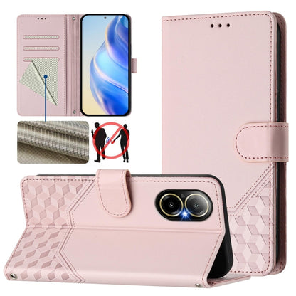 Honeycomb Embossing RFID Leather Phone Case, For Realme Note 50 4G Global / C51 / C53, For Realme 12 Pro 5G / 12 Pro+ 5G Global, For Realme C67 4G Global, For Realme 11 5G Global / 11x 5G / C67 India, For Realme 11 4G Global, For Realme GT3  / GT5 240W...