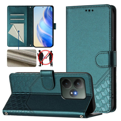 Honeycomb Embossing RFID Leather Phone Case, For Realme 14x Global / V70 5G / C75 5G, For Realme Narzo 80 Pro / 14 Pro 5G India, For Realme 14 5G / 14T 5G Global, For Realme P3 Ultra 5G, For Realme P3 5G, For Realme 14 Pro+ 5G, For Realme 14 Pro 5G    ...
