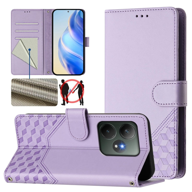 Honeycomb Embossing RFID Leather Phone Case, For Realme 14x Global / V70 5G / C75 5G, For Realme Narzo 80 Pro / 14 Pro 5G India, For Realme 14 5G / 14T 5G Global, For Realme P3 Ultra 5G, For Realme P3 5G, For Realme 14 Pro+ 5G, For Realme 14 Pro 5G    ...