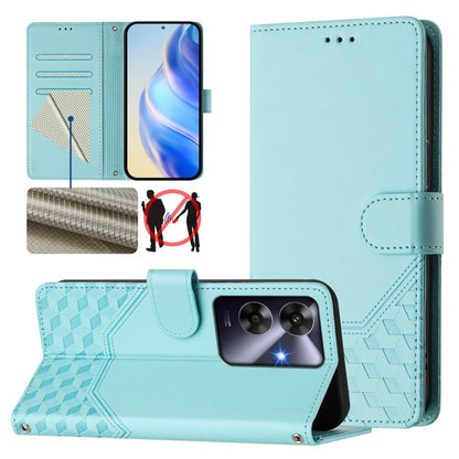 Honeycomb Embossing RFID Leather Phone Case, For Realme 14x Global / V70 5G / C75 5G, For Realme Narzo 80 Pro / 14 Pro 5G India, For Realme 14 5G / 14T 5G Global, For Realme P3 Ultra 5G, For Realme P3 5G, For Realme 14 Pro+ 5G, For Realme 14 Pro 5G    ...