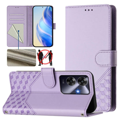 Honeycomb Embossing RFID Leather Phone Case, For Realme 14x Global / V70 5G / C75 5G, For Realme Narzo 80 Pro / 14 Pro 5G India, For Realme 14 5G / 14T 5G Global, For Realme P3 Ultra 5G, For Realme P3 5G, For Realme 14 Pro+ 5G, For Realme 14 Pro 5G    ...
