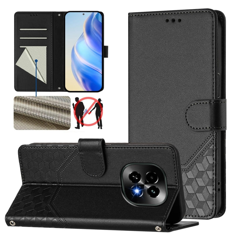 Honeycomb Embossing RFID Leather Phone Case, For Realme 14x Global / V70 5G / C75 5G, For Realme Narzo 80 Pro / 14 Pro 5G India, For Realme 14 5G / 14T 5G Global, For Realme P3 Ultra 5G, For Realme P3 5G, For Realme 14 Pro+ 5G, For Realme 14 Pro 5G    ...