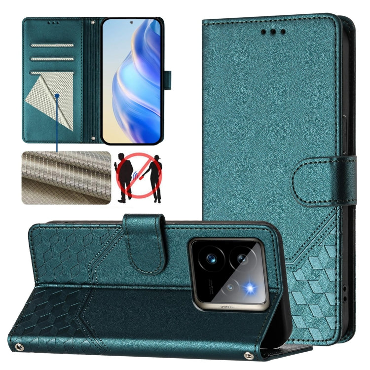 Honeycomb Embossing RFID Leather Phone Case, For Realme 14x Global / V70 5G / C75 5G, For Realme Narzo 80 Pro / 14 Pro 5G India, For Realme 14 5G / 14T 5G Global, For Realme P3 Ultra 5G, For Realme P3 5G, For Realme 14 Pro+ 5G, For Realme 14 Pro 5G    ...