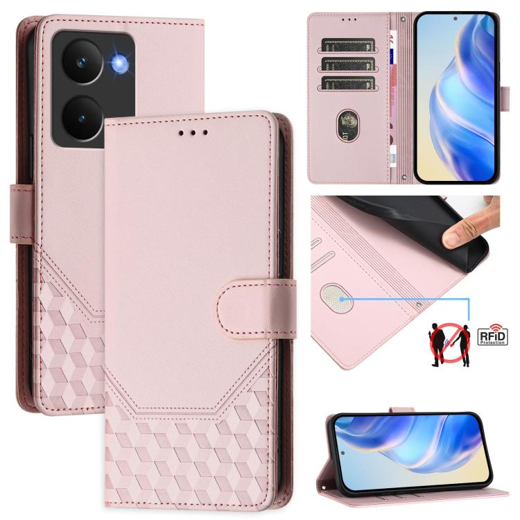 Honeycomb Embossing RFID Leather Phone Case, For Realme 14x Global / V70 5G / C75 5G, For Realme Narzo 80 Pro / 14 Pro 5G India, For Realme 14 5G / 14T 5G Global, For Realme P3 Ultra 5G, For Realme P3 5G, For Realme 14 Pro+ 5G, For Realme 14 Pro 5G    ...