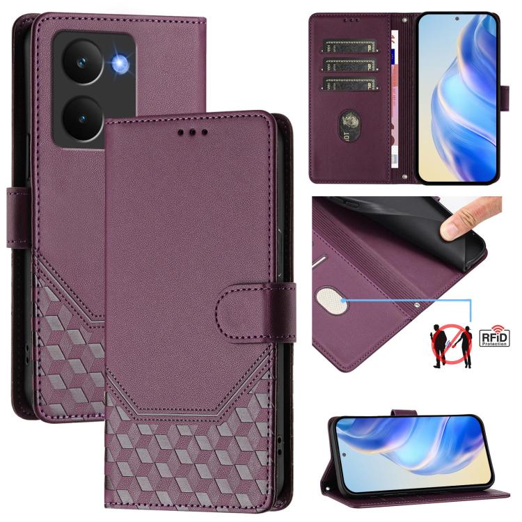 Honeycomb Embossing RFID Leather Phone Case, For Realme 14x Global / V70 5G / C75 5G, For Realme Narzo 80 Pro / 14 Pro 5G India, For Realme 14 5G / 14T 5G Global, For Realme P3 Ultra 5G, For Realme P3 5G, For Realme 14 Pro+ 5G, For Realme 14 Pro 5G    ...