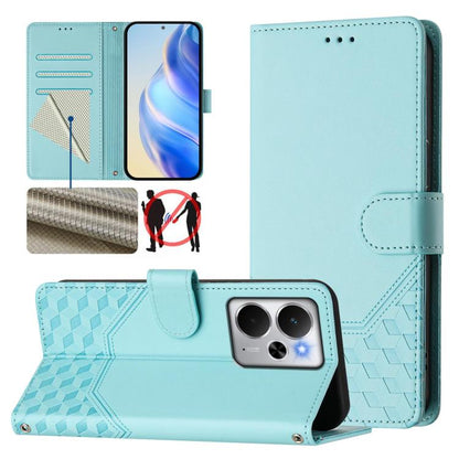 Honeycomb Embossing RFID Leather Phone Case, For Realme 14x Global / V70 5G / C75 5G, For Realme Narzo 80 Pro / 14 Pro 5G India, For Realme 14 5G / 14T 5G Global, For Realme P3 Ultra 5G, For Realme P3 5G, For Realme 14 Pro+ 5G, For Realme 14 Pro 5G    ...