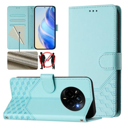 Honeycomb Embossing RFID Leather Phone Case, For Realme 14x Global / V70 5G / C75 5G, For Realme Narzo 80 Pro / 14 Pro 5G India, For Realme 14 5G / 14T 5G Global, For Realme P3 Ultra 5G, For Realme P3 5G, For Realme 14 Pro+ 5G, For Realme 14 Pro 5G    ...