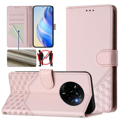 Honeycomb Embossing RFID Leather Phone Case, For Realme 14x Global / V70 5G / C75 5G, For Realme Narzo 80 Pro / 14 Pro 5G India, For Realme 14 5G / 14T 5G Global, For Realme P3 Ultra 5G, For Realme P3 5G, For Realme 14 Pro+ 5G, For Realme 14 Pro 5G    ...