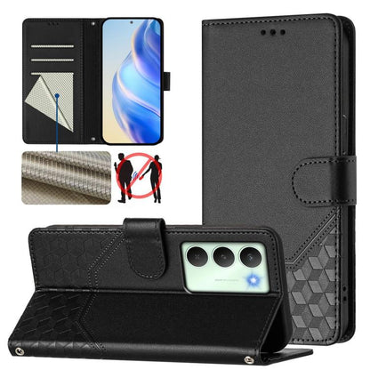 Honeycomb Embossing RFID Leather Phone Case, For Realme 14x Global / V70 5G / C75 5G, For Realme Narzo 80 Pro / 14 Pro 5G India, For Realme 14 5G / 14T 5G Global, For Realme P3 Ultra 5G, For Realme P3 5G, For Realme 14 Pro+ 5G, For Realme 14 Pro 5G    ...