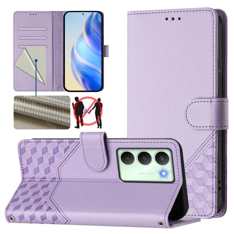 Honeycomb Embossing RFID Leather Phone Case, For Realme 14x Global / V70 5G / C75 5G, For Realme Narzo 80 Pro / 14 Pro 5G India, For Realme 14 5G / 14T 5G Global, For Realme P3 Ultra 5G, For Realme P3 5G, For Realme 14 Pro+ 5G, For Realme 14 Pro 5G    ...