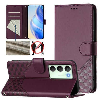 Honeycomb Embossing RFID Leather Phone Case, For Realme 14x Global / V70 5G / C75 5G, For Realme Narzo 80 Pro / 14 Pro 5G India, For Realme 14 5G / 14T 5G Global, For Realme P3 Ultra 5G, For Realme P3 5G, For Realme 14 Pro+ 5G, For Realme 14 Pro 5G    ...
