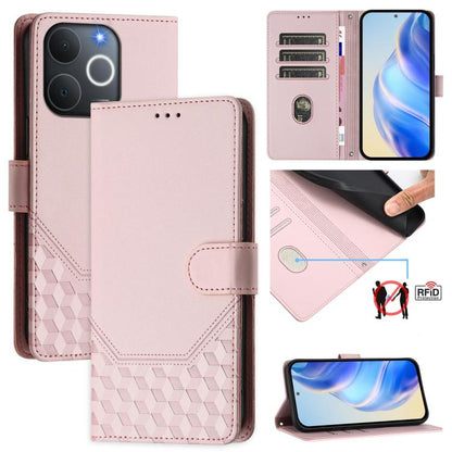 Honeycomb Embossing RFID Leather Phone Case, For Realme P4x 5G / OnePlus Nord CE6 Lite, For Realme 16T 5G Global, For Realme C100 5G, For Realme P4 Power 5G, For Realme Note 80 4G Global, For Realme C83 5G India, For Realme 16 5G Global                ...