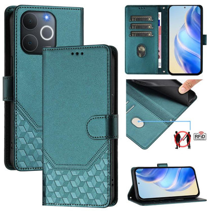 Honeycomb Embossing RFID Leather Phone Case, For Realme P4x 5G / OnePlus Nord CE6 Lite, For Realme 16T 5G Global, For Realme C100 5G, For Realme P4 Power 5G, For Realme Note 80 4G Global, For Realme C83 5G India, For Realme 16 5G Global                ...