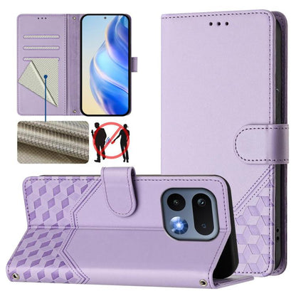 Honeycomb Embossing RFID Leather Phone Case, For Realme P4x 5G / OnePlus Nord CE6 Lite, For Realme 16T 5G Global, For Realme C100 5G, For Realme P4 Power 5G, For Realme Note 80 4G Global, For Realme C83 5G India, For Realme 16 5G Global                ...