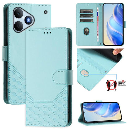 Honeycomb Embossing RFID Leather Phone Case, For Realme P4x 5G / OnePlus Nord CE6 Lite, For Realme 16T 5G Global, For Realme C100 5G, For Realme P4 Power 5G, For Realme Note 80 4G Global, For Realme C83 5G India, For Realme 16 5G Global                ...