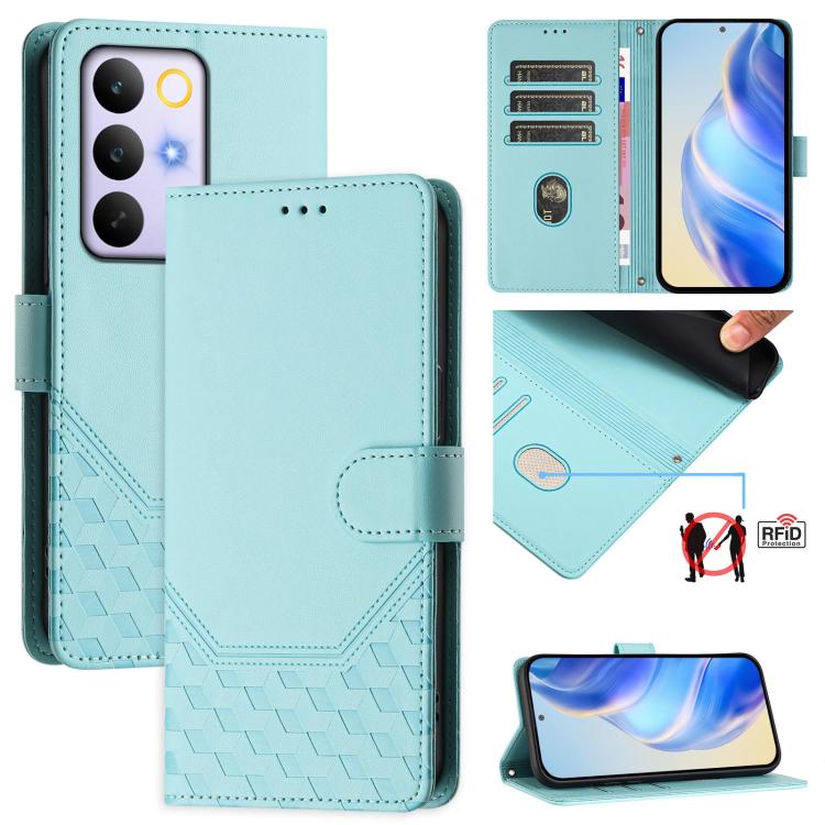 Honeycomb Embossing RFID Leather Phone Case, For Realme P4x 5G / OnePlus Nord CE6 Lite, For Realme 16T 5G Global, For Realme C100 5G, For Realme P4 Power 5G, For Realme Note 80 4G Global, For Realme C83 5G India, For Realme 16 5G Global                ...