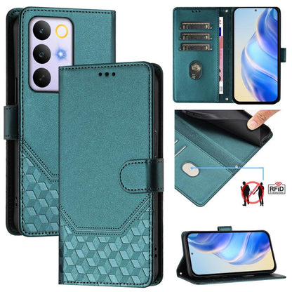 Honeycomb Embossing RFID Leather Phone Case, For Realme P4x 5G / OnePlus Nord CE6 Lite, For Realme 16T 5G Global, For Realme C100 5G, For Realme P4 Power 5G, For Realme Note 80 4G Global, For Realme C83 5G India, For Realme 16 5G Global                ...