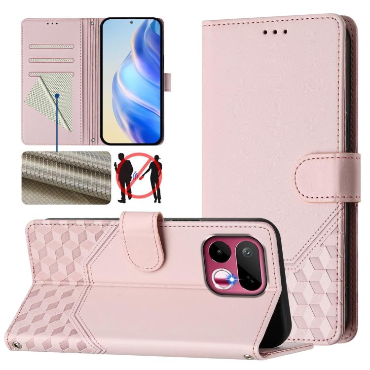 Honeycomb Embossing RFID Leather Phone Case, For Realme P4x 5G / OnePlus Nord CE6 Lite, For Realme 16T 5G Global, For Realme C100 5G, For Realme P4 Power 5G, For Realme Note 80 4G Global, For Realme C83 5G India, For Realme 16 5G Global                ...
