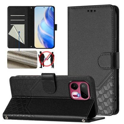 Honeycomb Embossing RFID Leather Phone Case, For Realme P4x 5G / OnePlus Nord CE6 Lite, For Realme 16T 5G Global, For Realme C100 5G, For Realme P4 Power 5G, For Realme Note 80 4G Global, For Realme C83 5G India, For Realme 16 5G Global                ...