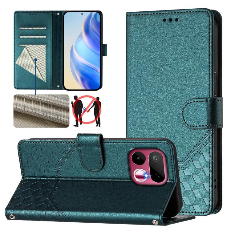 Honeycomb Embossing RFID Leather Phone Case, For Realme P4x 5G / OnePlus Nord CE6 Lite, For Realme 16T 5G Global, For Realme C100 5G, For Realme P4 Power 5G, For Realme Note 80 4G Global, For Realme C83 5G India, For Realme 16 5G Global                ...