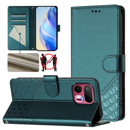 Honeycomb Embossing RFID Leather Phone Case, For Realme P4x 5G / OnePlus Nord CE6 Lite, For Realme 16T 5G Global, For Realme C100 5G, For Realme P4 Power 5G, For Realme Note 80 4G Global, For Realme C83 5G India, For Realme 16 5G Global                ...