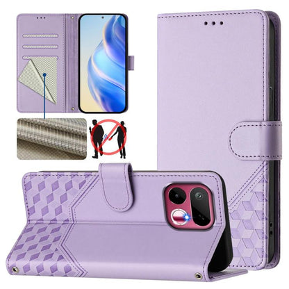 Honeycomb Embossing RFID Leather Phone Case, For Realme P4x 5G / OnePlus Nord CE6 Lite, For Realme 16T 5G Global, For Realme C100 5G, For Realme P4 Power 5G, For Realme Note 80 4G Global, For Realme C83 5G India, For Realme 16 5G Global                ...