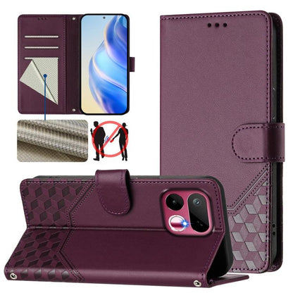 Honeycomb Embossing RFID Leather Phone Case, For Realme P4x 5G / OnePlus Nord CE6 Lite, For Realme 16T 5G Global, For Realme C100 5G, For Realme P4 Power 5G, For Realme Note 80 4G Global, For Realme C83 5G India, For Realme 16 5G Global                ...