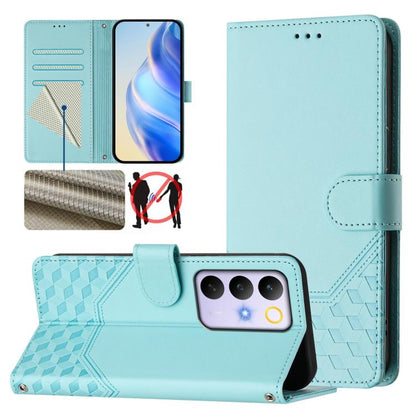 Honeycomb Embossing RFID Leather Phone Case, For Realme P4x 5G / OnePlus Nord CE6 Lite, For Realme 16T 5G Global, For Realme C100 5G, For Realme P4 Power 5G, For Realme Note 80 4G Global, For Realme C83 5G India, For Realme 16 5G Global                ...
