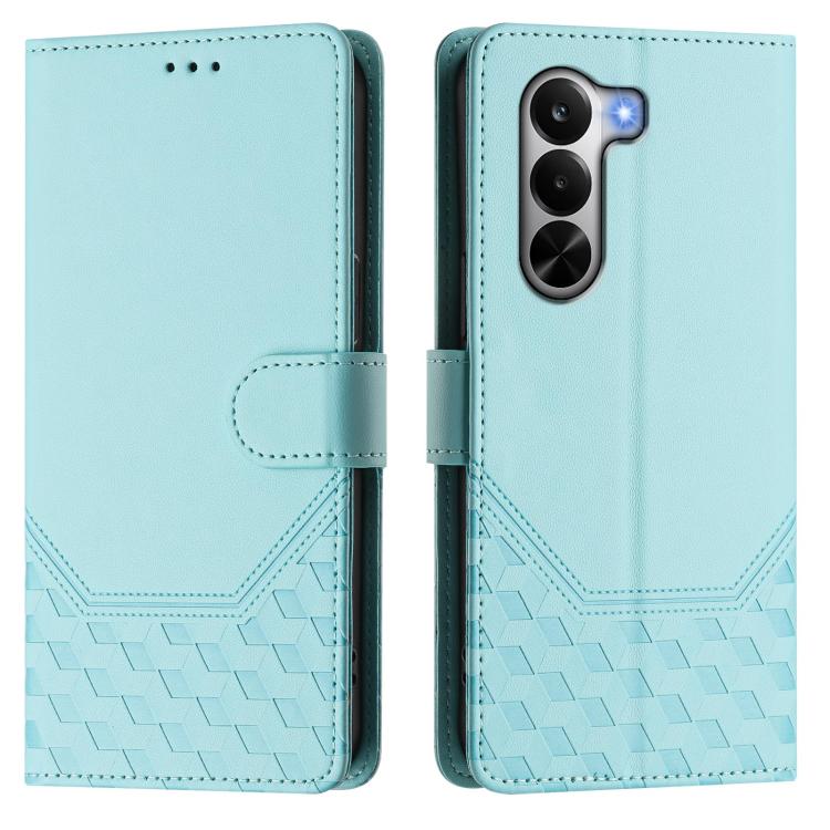 Honeycomb Embossing RFID Leather Phone Case, For Realme P4x 5G / OnePlus Nord CE6 Lite, For Realme 16T 5G Global, For Realme C100 5G, For Realme P4 Power 5G, For Realme Note 80 4G Global, For Realme C83 5G India, For Realme 16 5G Global                ...