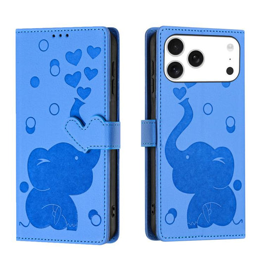 Cartoon Elephant Embossed Leather Phone Case, For iPhone 18 Pro / 17 Pro, For iPhone 18 Pro Max / 17 Pro Max, For iPhone 17, For iPhone 17 Air, For iPhone 16 Pro Max, For iPhone 16 Pro, For iPhone 16 Plus, For iPhone 16, For iPhone 15 Pro Max          ...