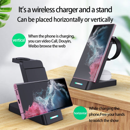 B20A 15W Qi Wireless Charger 3-in-1 Vertical Stand Phone Holder for Samsung Watch / Galaxy Buds, B20A for Samsung